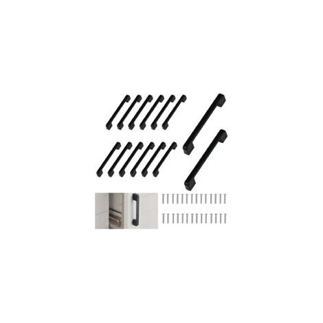 Poignée Meuble Carrée - 14 pièces, Poignée Meuble Noir 128mm - Cuisine/Tiroir/Placard (1/5)