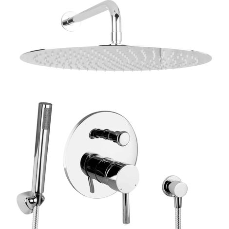 PaulGurkes 40cm Duschsystem Duschset Regendusche unterputz Set rund Tropendusche (1/5)
