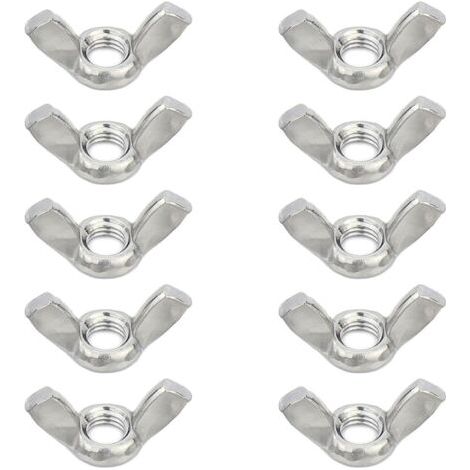 10 Pièces Ecrou Papillon M10 x 1,5, Écrou Ailette M10,Écrous à Oreilles Papillon en Acier Inoxydable,Écrous Papillons,Idéal pour Bricolage,Réparation,Fixation (1/5)