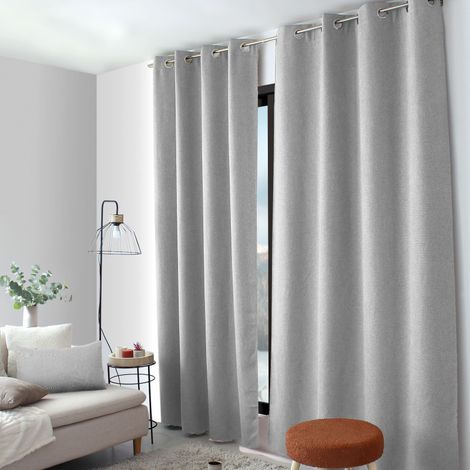 Rideau thermique BLIZZARD – Velours chenillé doublé polaire 140x240cm - 140x240cm - Gris (1/2)