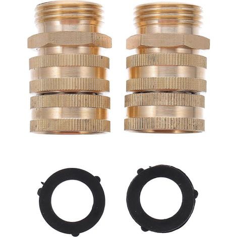 Raccord rapide en laiton pour tuyau d'arrosage (lot de 8) avec double pivot. (1/5)