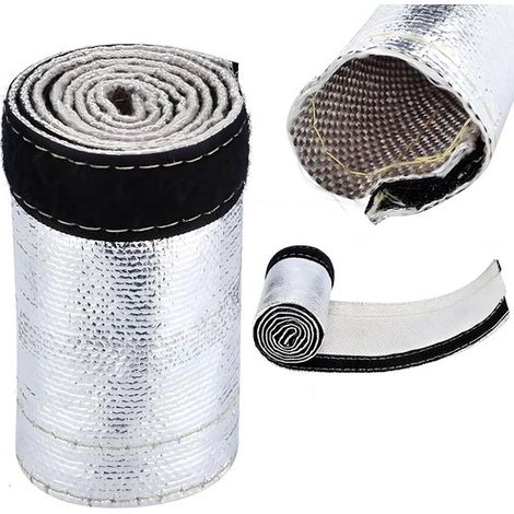 Dailygoody - Protezione isolante per tubi flessibili - Protezione termica - 600x106mm - Strato esterno alluminizzato - Linee carburante - Per cavi e impianti elettrici (1/5)