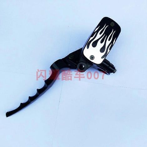Ensemble de pompe de frein à disque supérieur gauche et droite pour moto rétro, compatible avec les modèles Big Turtle King de 22 et 25 mm (22 mm gauche, noir et argent). (1/5)