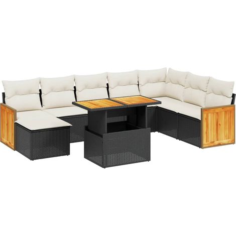 Maison Exclusive - Set de sofás de jardín 8 piezas y cojines ratá (1/5)