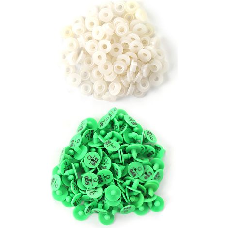 Étiquette d'oreille en plastique de qualité pour animaux de bétail, marqueur pour lapin, renard et chien (vert), 100 pièces
