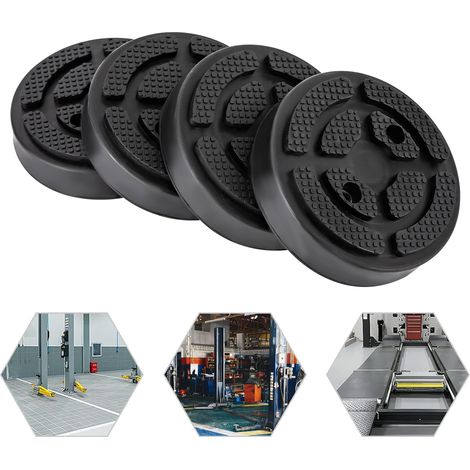 Set von 4 Gummimatten für Jacks - Runde Gummimatten - Universelles Zubehör für alle Autos - Schwarz 4,72 '' D  1,18 '' H (1/5)