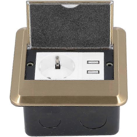 Boîtier d'alimentation de bureau pour salle de conférence avec 2 prises de courant et 2 ports USB. (1/5)