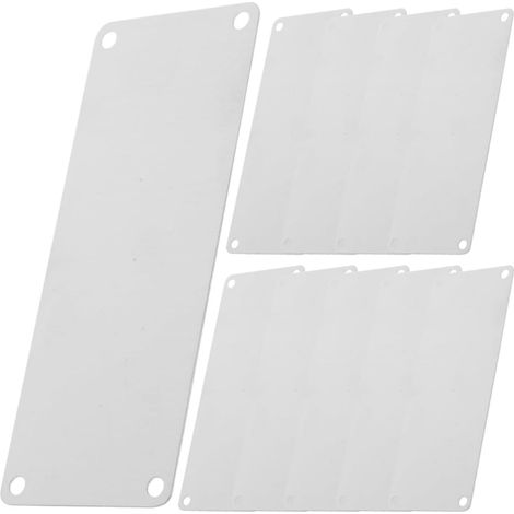 Plaque Nominative Rectangulaire en Acier Inoxydable, Lot de 10 Argenté, 4 Trous pour Fixation, Usage Hôtelier et Professionnel, Format Vierge pour Marquage (1/5)