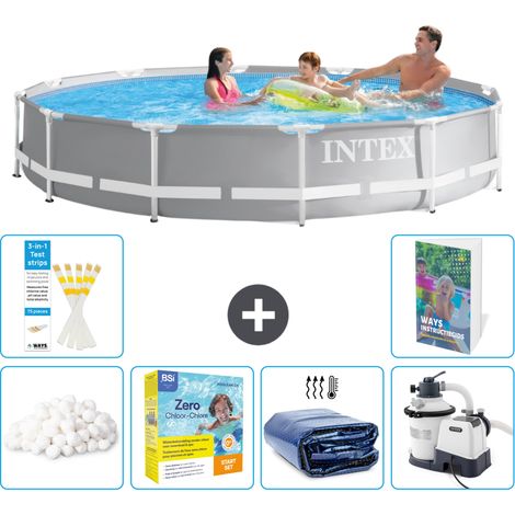 Prism Frame Pool Rund - 366x76 cm - 7-teilig S75