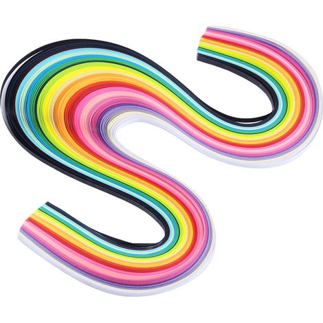 Bandes de papier quinine artisanales, 160 bandes de 5 mm de large, 26 couleurs assorties, pour loisirs créatifs et origami. Largeur : 5 mm. (1/5)