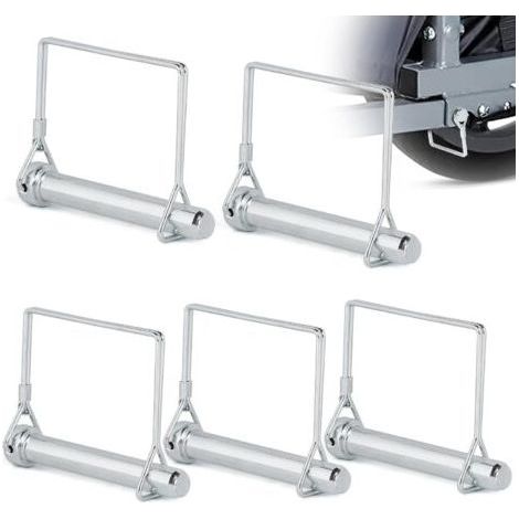 5pcs 12x80mm Goupille de Blocage, Automatique de Sécurité de Verrouillage Carrée avec Fermeture à Encliquetage pour Remorques, Tracteurs, Camions à Bascule de Jardin de Pelouse de Clip (1/4)