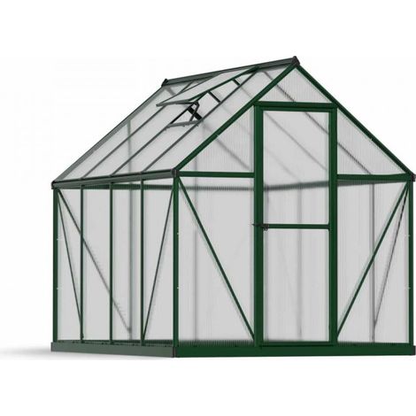Greenhouse Mythos 6 x 8 - Polycarbonate - L247 x W185 x H208 cm - Green