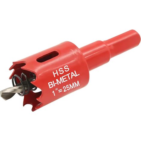 Scie cloche bi-métal 25 mm, HSS M42 Bi-Métal Scies-cloches Bois, avec adaptateur de tige triangulaire et foret de centrage, Idéal pour boîte de mur creux, Cloison Sèche, Plastique (1/5)