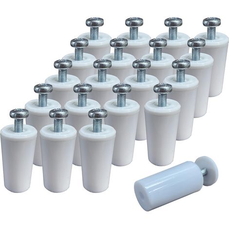 20 Butées Volets Roulants Blanches 40mm PVC - Arrêt de Sécurité Robuste avec Vis et Rondelles Inclus - Pour Volets Manuels PVC ou Alu Épaisseur Max 16mm (1/5)