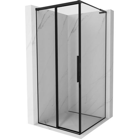 Mexen Rox L cabina doccia scorrevole sinistra 110 x 110 cm, cornice nera, nera - 8C2L-110-110-70-70-L