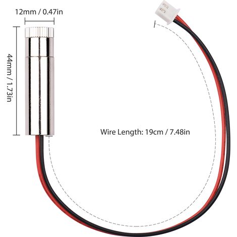 Ortviai Laser Croisé Rouge 650 nm 250 mW pour Graveur CNC – Module de Repérage avec Mise au Point Réglable, Métal