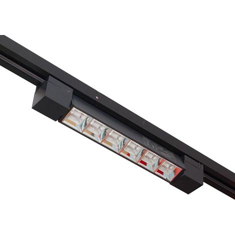 Faretto track orientabile da binario 12 watt 6 led faro nero monofase luce calda 3000k (1/5)