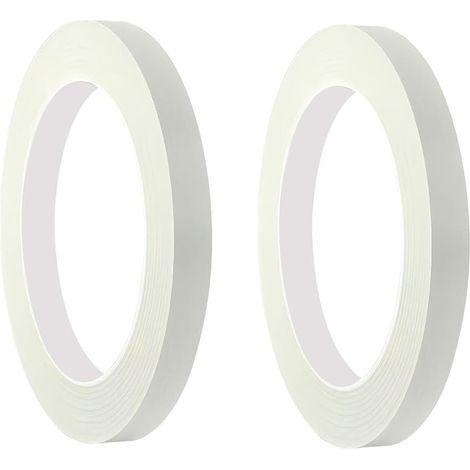 2 Ruban de Masquage à Usage Général 10mm x 50m, pour la Protection des Surfaces Lors de Travaux de Décoration/Peinture, Blanc (1/5)