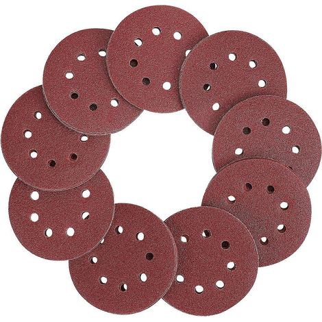 Ensemble de 80 disques de ponçage WORKPRO, disques de 5 pouces à 8 trous avec fixation auto-agrippante, grains 60, 80, 100, 120, 180, 240, 320 et 400, pour ponceuse orbitale aléatoire (1/4)