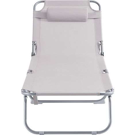 SoBuy OGS35-MI Gartenliege Sonnenliege Relaxliege mit Seitentasche Liegestuhl klappbar Strandliege