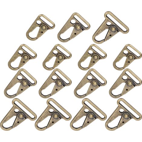 15 Pièces Mousquetons en Bronze pour Hamac, Suspension Extérieure et Attaches de Sangle (1/5)