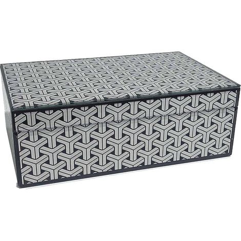 boîte de rangement design noir et blanc motif géométrique verre - noir et blanc graphique (1/5)