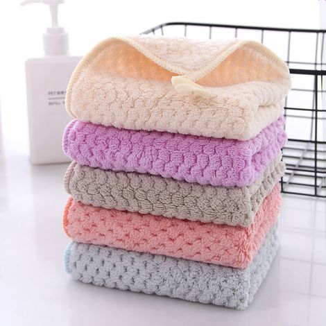 Lot de 5 petites serviettes avec boucle de suspension, serviettes sèches à la main pour cuisine et salle de bain, super absorbantes, lavable en machine, séchage rapide