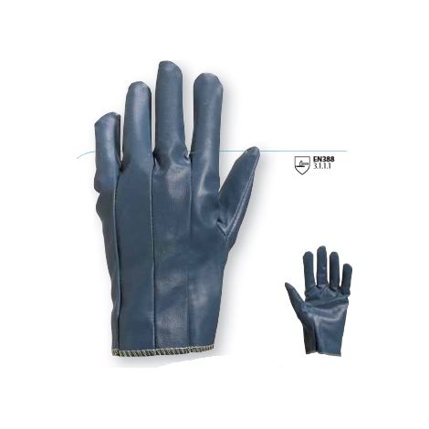 Gant en tissu coton Venitex tout enduit nitrile bleu T10 - DELTA PLUS - NI14910
