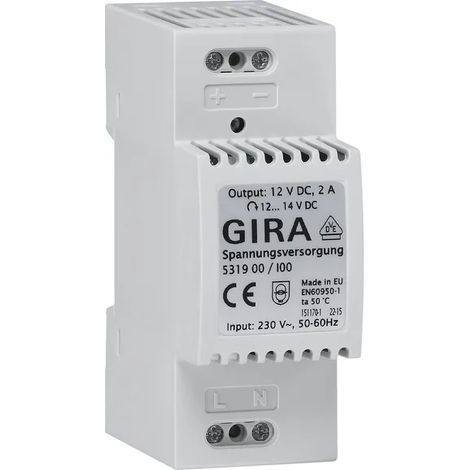 Gira Versión tensión DC 12 V 2 A REG Electrónico [531900], 5319 00