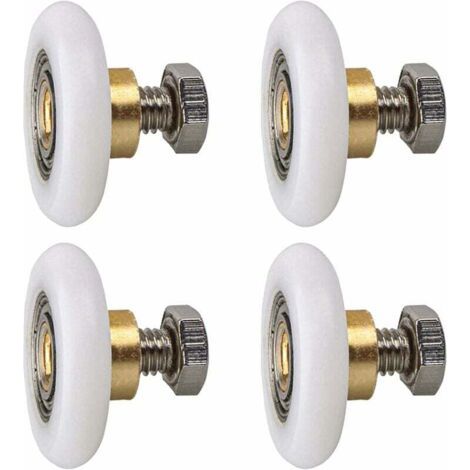 Rouleau de porte de douche 27mm, Rouleau Roulette Roue pour Porte de Douche Roulettes Coulissantes Porte Roue de Remplacement pour Rouleau 4 pièces (27MM) READCLY (1/5)