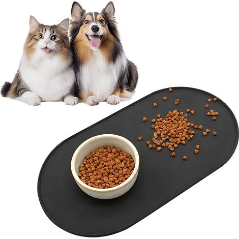 Cat Feeding Mat 45cm x 25cm, Portable Silicone Pet Food Tray (1/5)