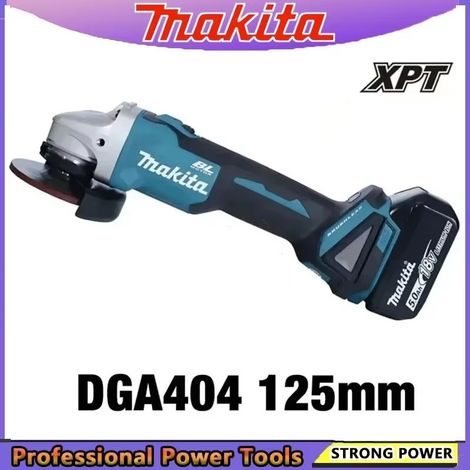 Makita DGA404 Smerigliatrice Angolare a Batteria 18V Ø 125mm - con Batteria e Caricatore
