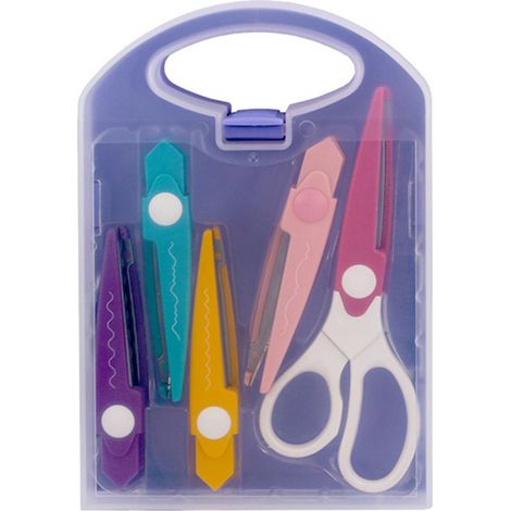Lot de 5 ciseaux à bord décoratif pour loisirs créatifs découpage papier scrapbooking quilling et bricolage enfant école bureau adulte (1/5)
