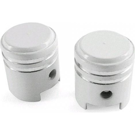Bouchon de valve TNT en forme de piston blanc pour moto scooter