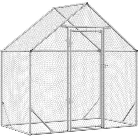 Cage à poules Argent 170 x 100 x 177 cm Acier galvanisé