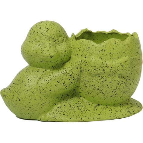 Cache-pot de fleurs œuf et canard, Pâques, vert moucheté (1/3)