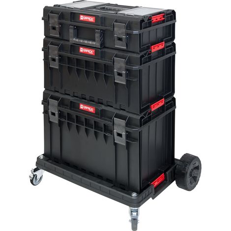 Qbrick System ONE carrello portautensili 4 in 1 set 200 2.0 Profi + 350 2.0 Profi + 450 2.0 Profi valigetta portautensili + piattaforma di trasporto