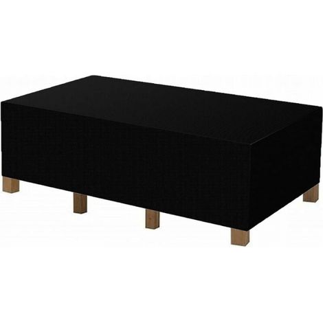 Funda para mesa y silla de jardín, 210D, 180 x 120 x 74 cm, color negro (1/5)
