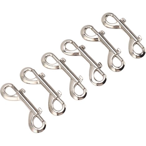 Lot de 6 Crochets Double Extrémité en Alliage de Zinc Robuste, Clips Métalliques à Gâchette pour Laisse Chien, Porte-Clés, Harnais Cheval, Garage (1/5)