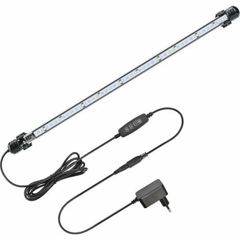 Lámpara LED para acuario con función de temporizador, sumergible, luz bicolor blanca y azul, brillo ajustable, 4 vatios, 230 lúmenes. (1/5)