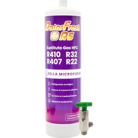 Gaz réfrigérant Ralerfresh RS pour climatisation de type split, substitut aux gaz R410, R32, R407 et R22 plus clé (1/4)