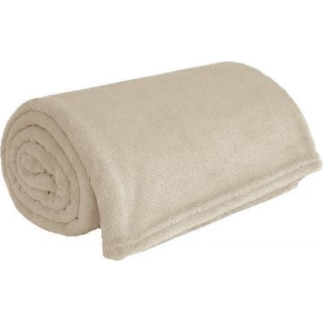 Weiche, kuschelige Decke 200x220 cm beige (1/4)