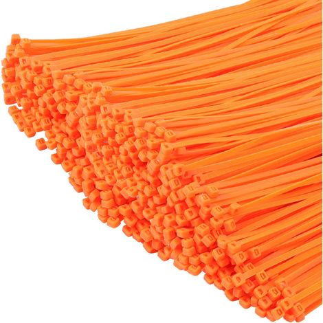 1000 Stück Kabelbinder, orange - 300 mm x 4,8 mm, selbstsichernd, geeignet für den Innen- und Außenbereich. (1/4)