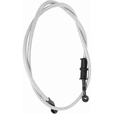 tuyau de conduite Tuyau d' de frein et d'embrayage tressé en acier inoxydable pour moto, 90cm, auto frein Argent 900mm (1/5)