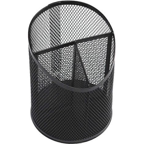 Kreativer schwarzer Stiftehalter, abgeschrägter Metall-Stiftehalter, dekorativer Schreibtisch-Organizer – 10,6 x 14,7 cm – Schwarz (1/4)