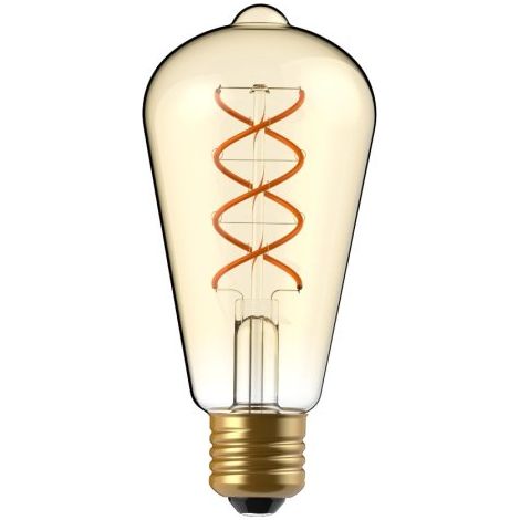 Ampoule Edison ST64 LED Dorée – 4W – 1800K – Filament Spirale – Dimmable – E27