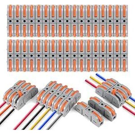 Ouylaf – Connecteur de câble SPL-1 34 pièces – Levier de commande – Conducteur 4mm² – Matériaux PA66 et cuivre nickelé – Pour câblage électrique (1/5)