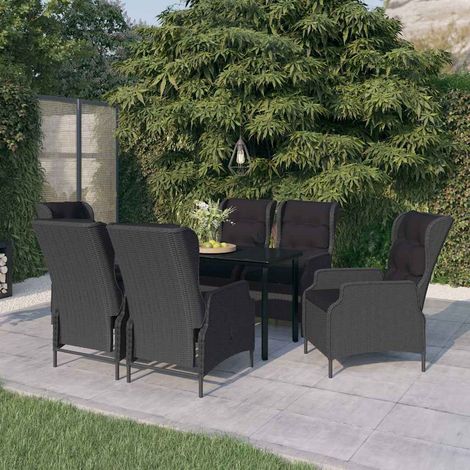 Ensemble à manger de jardin 7 pcs-Salon de jardin Gris foncé 547035 (1/5)