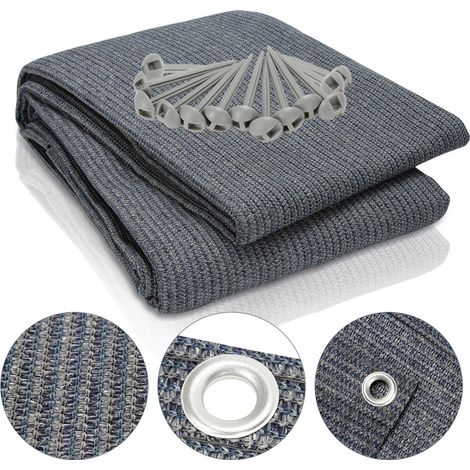 SWANEW Tappeto da esterno Tappeto da Tenda Tappeto da Viaggio da Campeggio Tappeto da Gazebo per Caravanna 300X500cm Blu-grigio