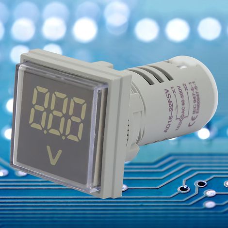 Digitales Voltmeter mit quadratischer LED-Anzeige für Wechselspannungssignale von 60 bis 500 V (weiß) (1/5)